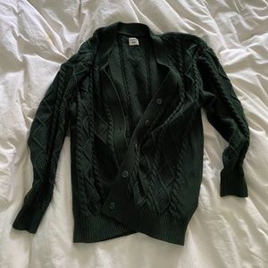 Sunday Best cable knit cardigan in forest green